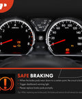 A-Premium rear brake pad wear sensor on instrument cluster with tachometer and speedometer warning lights