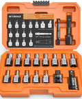 Seventeen Piece Screw Extractor Set With Three Eighths Inch Drive Easy Out For Stripped Screws Bolts And Nuts in orange case