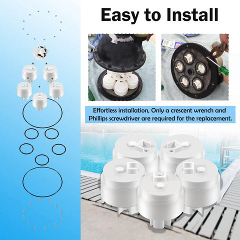 5 Port Pool Valve Rebuild Kit Replacement For Zodiac Valve Compatible With Jandy Polaris Caretaker Pool Valve assembly shown