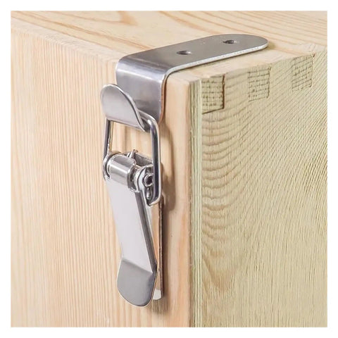 Heavy Duty Toggle Latch Clamp Set 20 Pack Duck Mouth Buckle Hooks Rock Solid Metal Spring Hasp Latch Catch Clamps on cabinet