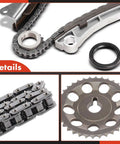 Six Piece Engine Timing Chain Kit With Sprocket For DOHC 1.8L 1ZZ FE showing chain, sprocket, and guides details