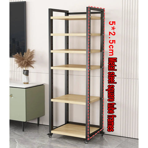 Dope Multi Function Open Storage Rack 8 Tier AV Component Stand With Height Adjustable Wooden Shelves Movable Audio Tower For Home And Office Ideal For CD Players Receivers And Gear Heavy Duty 25mm Thick Boards, 5*2.5cm steel frame