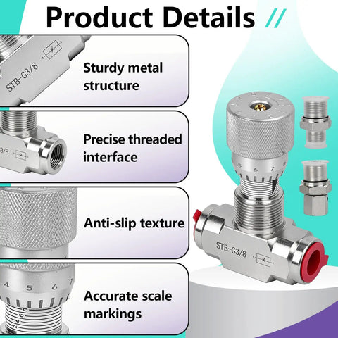 Plug-And-Play Mini Excavator Hydraulic Flow Control Valve 3 By 8 L08 Thread With Double-Sided Connectors, Compatible With 1-2 Ton Machines, Smooth Speed Control, Easy Install, Includes Valve Body, Two Threads And Five Covers