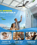 Plug In Ceiling Fan Light For Any Space, 28 Inch, No Wire Setup, Dimmable 3CCT LED, Reversible Modes, Remote Control on porch