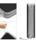 Heavy Duty 96 Disc CD DVD Case Storage Binder In Hard Plastic, Car Travel Friendly Disc Wallet side view and zip detail
