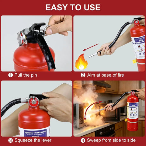 Two Pack 5lb Abc Dry Chemical Fire Extinguishers With Wall Mount, Easy Reach Pull Pin Design, No Sweat Operation For Home Workshop Or Pickup, Solid Backup Security When Heat Turns Up