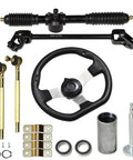Go Kart Steering Kit With 390Mm Shaft 440Mm Rack And Pinion 270Mm Steering Wheel 150Mm Steering Column And 80Mm Sleeve for vehicles.