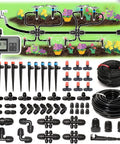 233-Foot Drip Irrigation System Kit With Timer For Garden And Greenhouse Includes 33-Foot 1/2-Inch Tubing And 200-Foot 1/4-Inch Tubing