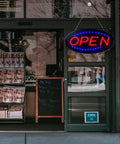 Bright LED Open Sign For Business 19 By 10 Inch Large Eye Catching Electric Display Board With Flashing Light in shop window