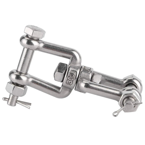 Heavy Duty 304 Stainless Steel Anchor Swivel Shackle With Smooth Rotating Action For Boats And Ground Tackle Rope Connectors, showing shackle detail.