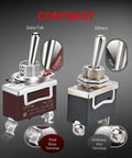 Safety Cover Toggle Switch Guard On Off Red Heavy Duty Rocker Switch 20A 12V DC 15A 250VAC 20A 125VAC 2 Pin SPST For Car Truck Automotive Beefed Up Build Water Resistant Quick Connect Wiring Ideal For Marine Automotive And Off Road Projects. Metal toggle switches with brass and iron terminals
