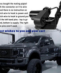 UVYMZY 12V vacuum pump (904-214) with mounting bracket; close-up above a Ford Super Duty truck in shop