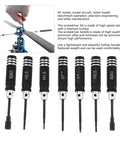 7 Piece Hex Slot Cross Bit Set With High Speed Steel Bits And Aluminum Alloy Handles displayed with drone maintenance use.