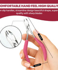 Pro Grade Cuticle Nippers And Cutter For Women With Ultra Sharp 4mm Jaws And Non Slip Grips Travel Leather Case