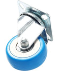 8 Pack 2 Inch Swivel Plate Caster Wheels With Blue Polyurethane Wheels Durable Swivel Casters For Carts And Furniture 50mm Plate 33mm Center Hole