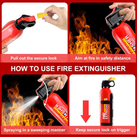 4 Pack Multipurpose Abc K Fire Extinguisher With Heavy Duty Wall Mount Bracket Compact Emergency Safety Kit Designed For Kitchen Home Garage Ultimate Flame Knockdown Tool