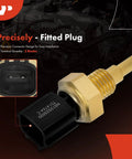 A-Premium engine coolant temperature sensor with brass body and 2-pin connector (close-up)