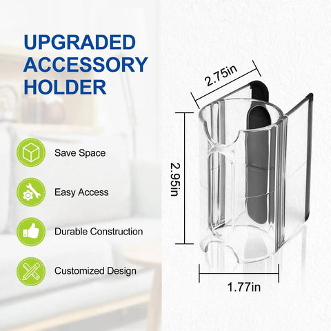 Accessory Holder Attachment Clip For V11 V10 V8 V7 Cordless Vacuum Cleaners Pack Of 2 Transparent Dual Head Clip Dimensions