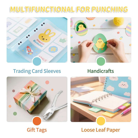 Durable 1/4 Inch Single Hole Puncher With 8-Sheet Capacity For Crafts used on cards, crafts, gift wrapping, and notebooks