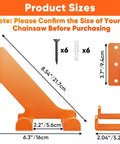 Heavy Duty Chainsaw Hanger Wall Mount 2 Pack Holds Up To 70 Lbs Beefy Metal Chainsaw Holder side view with measurements.