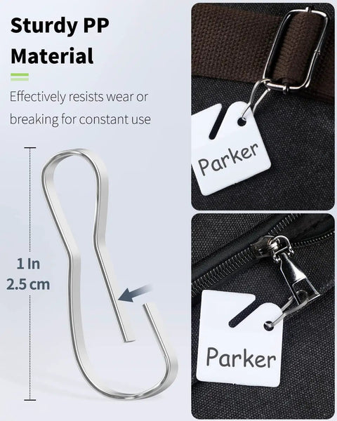 50 Pcs 1.5 Inch Slotted Key Tags With Metal Snap Hooks White Plastic Hanging Tags For Key Cabinets Boxes And Lockers