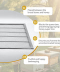 Heavy Duty Metal Queen Excluder For 10 Frame Beehives Galvanized Rustproof Beekeeping Tool With Precise 4mm Spacing displayed