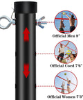 Badminton And Volleyball Combo Set With 32-Foot Adjustable Net For Lawn And Backyard Easy Setup Pro Grade Volleyball Net height settings