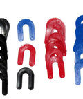 2 Post And 4 Post Surface Mount Auto Lift Leveling Shim Kit with 30 slotted plastic shims in black, red, and blue colors
