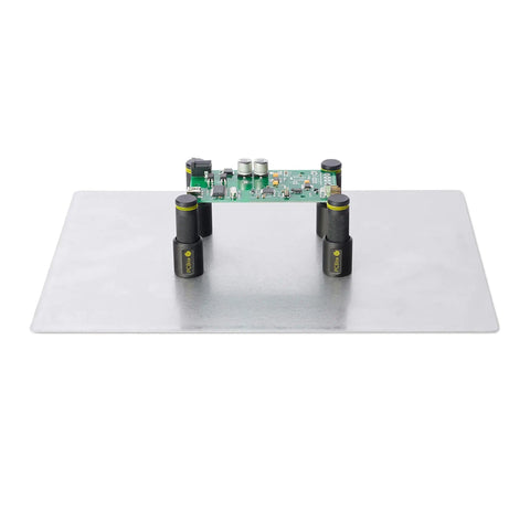 Hands Free Probing Kit With Four SQ10 Probes And Test Wires For Your Electronics Workbench on metal base holding circuit board