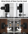 Anti Theft Doorbell Mount 2Nd Gen Adjustable 45 To 135 Degrees No Drilling Camera Mount Bracket installed on various doors