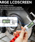 Digital Outside Caliper For Disc Brakes With Inch And Metric Conversion used on car rotor showing LCD screen reading
