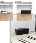Image showing 'Before' and 'After' of Two Pack Cable Management Box Set With 148 Piece Organizer Kit Safe ABS Material.