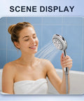 Hella Durable Shower Head Sink Faucet Bathtub Sprayer Attachment With Nine Adapters And Smart Diverter For High Pressure Bathroom Cleaning in use.