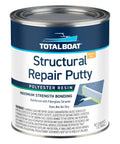 Front view of TotalBoat Fiberglass Reinforced Polyester Structural Repair Putty Quart Kit for boats and cars.