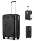 Expandable 20 Inch Carry On Luggage With Shock Absorbing Braking Spinner Wheels, Moon And Star Design Tough As Nails Shell With TSA Lock