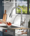 Touchless Kitchen Faucet With Pull Down Sprayer, Motion Sensor Hands Free Convenience, Brushed Nickel Finish in kitchen setting