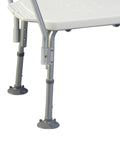 Heavy Duty Tub Transfer Bench And Shower Chair with adjustable legs for easy bath transfers 400 lb weight capacity drain holes visible