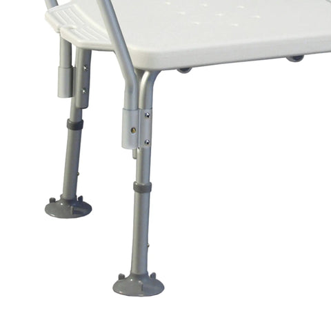 Heavy Duty Tub Transfer Bench And Shower Chair with adjustable legs for easy bath transfers 400 lb weight capacity drain holes visible