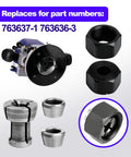 Collet Nut Kit Replacement For Makita Tools Fits One Quarter Inch And 6mm Collets Replaces 763637-1 763636-3, multiple parts