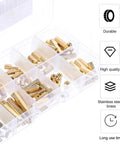 Hex Standoff And Screw Nut Kit With Stainless Steel And Brass Hardware For Computer Motherboard Installations And Machine Parts