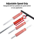 Adjustable T Handle Speed Wrench Set With Four Position Grip One Quarter Inch And Three Eighths Inch Drive Two Piece Anodized Speed Grip