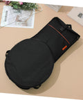 Rock Solid Oxford Fabric Drum Storage Bag Hella Durable Percussion Pouch Sweet Travel Case Bangin Beats Organizer And Silent Snare Pad Cover Black Gear, top view on a flat surface.