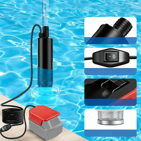 Versatile Battery Powered Sewage Pump For Pool Drainage And Pond Care. This 500 GPH submersible pump tackles yard floods with ease. Featuring A Max Lift Of 16 Feet And Motor Speeds Up To Rpm, It Moves Water Fast From Basements Or Gardens. A Solid Gear