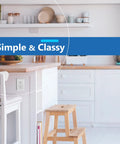 Decorator Switch Cover 1 Gang Matte White Wall Plate Mid Size 4.88 By 3.11 Inches Fits Decorator Devices in a modern kitchen.
