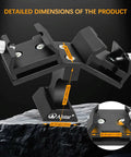 Dual Finder Scope Mount Bracket for Telescopes Aluminum with Two Base Plates and Vixen Synta Compatibility, detailed dimensions.