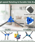 All In One RoboVac Replacement Parts Kit That Fits 11S 30 30C 15C 12 25C 35C 15T side brush with durable rubber strips.