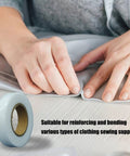 Double Sided Iron On Hemming Tape Fusible Bonding Web For Garment Repair and Crafting used for bonding fabric seams.