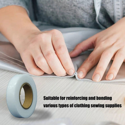 Double Sided Iron On Hemming Tape Fusible Bonding Web For Garment Repair and Crafting used for bonding fabric seams.