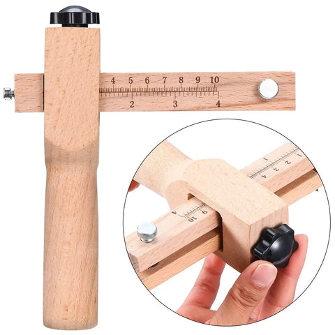 Leather Strap Cutter Beech Wood DIY Leatherworking Tool With Adjustable Blade System And Five Replacement Blades