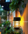 Outdoor Solar Lanterns 2 Pack Hanging Lights For Garden Pathway Patio Waterproof Vintage Bronze Design rain resistant